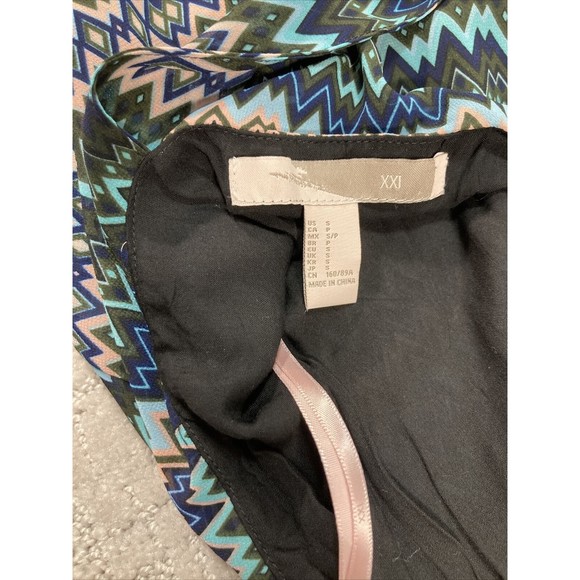 Womens  Designer Inspired Sleeveless Dress Multi Color Chevron SZ S - Picture 7 of 8